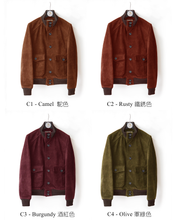 Load image into Gallery viewer, Men's A-1 Lamb Suede Bomber Jacket
