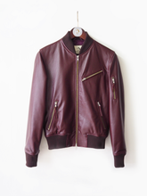 將圖片載入圖庫檢視器 男裝 羊皮拉鍊袋飛行員外套