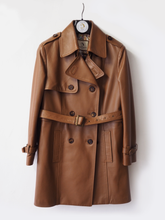 Load image into Gallery viewer, Women's Detachable Leather Trench Coat