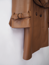 Load image into Gallery viewer, Women's Detachable Leather Trench Coat