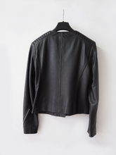 Load image into Gallery viewer, Women's Leather Biker Jacket With Quilted Shoulder