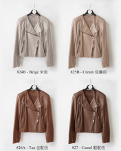 Load image into Gallery viewer, Women's Leather Biker Jacket With Quilted Shoulder