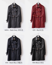 Load image into Gallery viewer, Women's Detachable Leather Trench Coat
